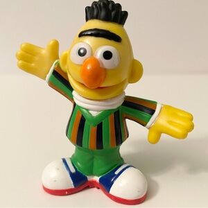 VTG 2010 Hasbro Sesame Workshop Bert PVC Figure - Green Striped Shirt